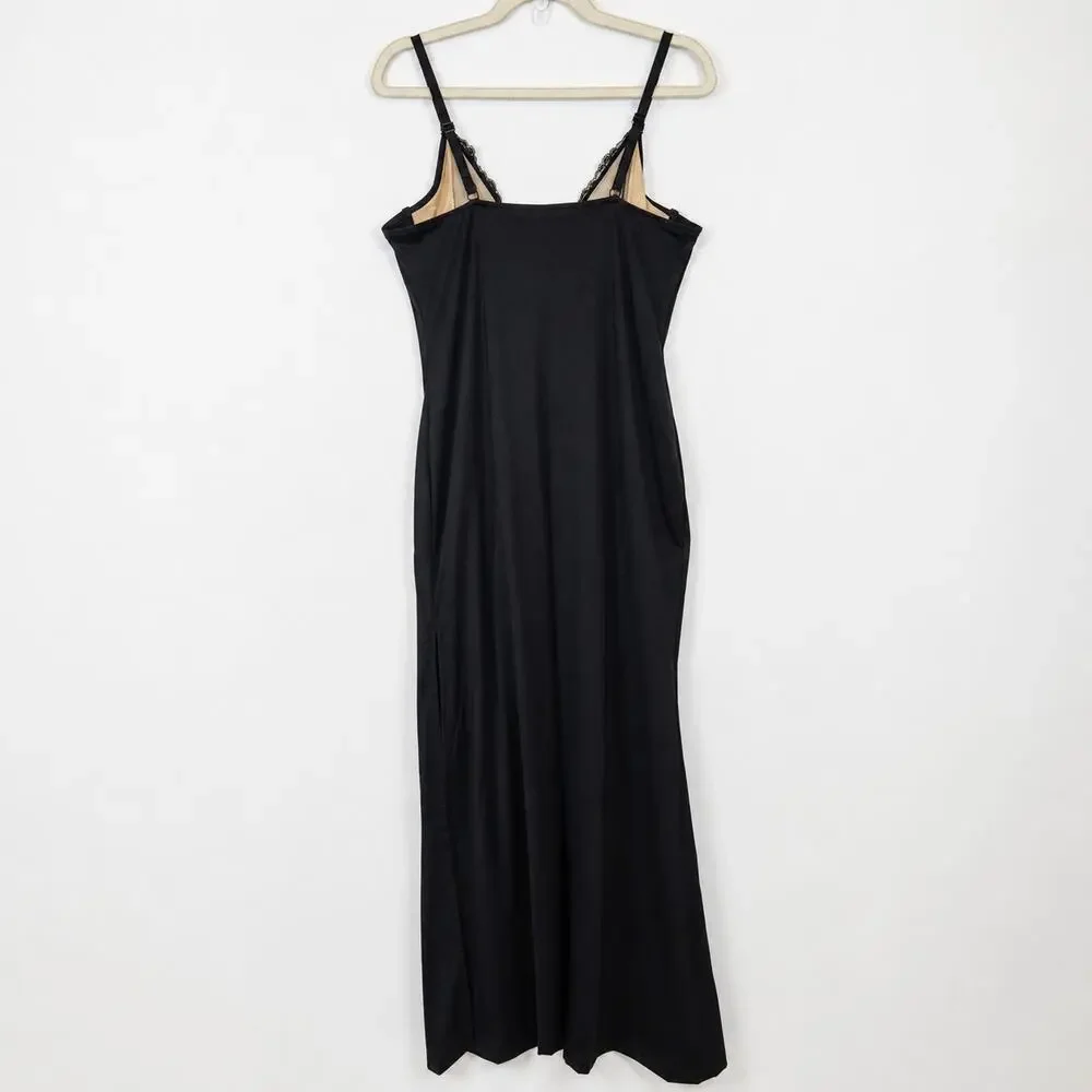Popilush Lace Underwire Full Slip Dress XXL Black Lingerie Y2K Glam - Picture 3 of 4